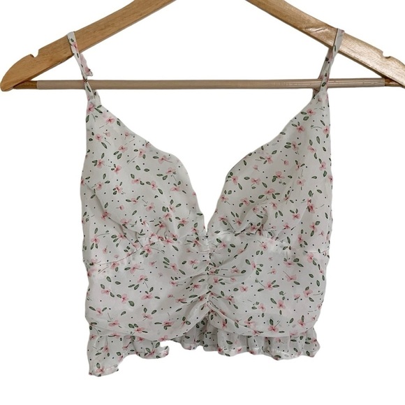 Princess Polly Ditsy Floral Crop Tank Top Size 4 - Picture 1 of 12